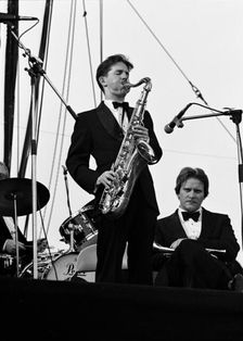 Scott Hamilton and Warren Vache, Capital Jazz Festival, Knebworth, July 1982. Artist: Brian O'Connor