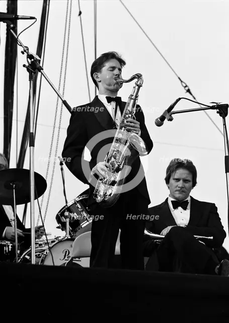 Scott Hamilton and Warren Vache, Capital Jazz Festival, Knebworth, July 1982.    Artist: Brian O'Connor.