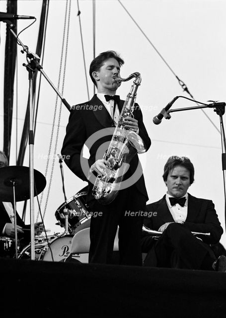 Scott Hamilton and Warren Vache, Capital Jazz Festival, Knebworth, July 1982.    Artist: Brian O'Connor.