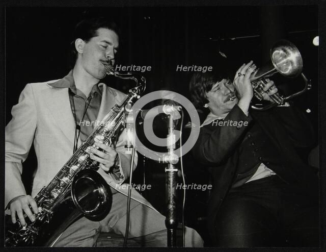 Scott Hamilton and Warren Vache playing live at the Pizza Express, London, 1979. Artist: Denis Williams