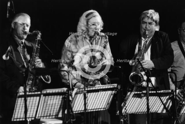 Scott Hamilton, Kathy Stobart, Tony Coe, Brecon Jazz Festival, 1996. Creator: Brian Foskett.