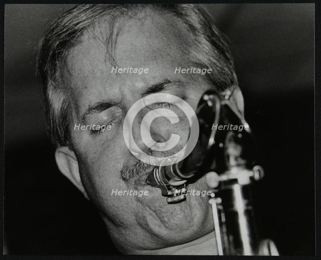 Scott Hamilton playing tenor saxophone at The Fairway, Welwyn Garden City, Hertfordshire, 1999. Artist: Denis Williams