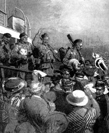Scottish Highlanders of the British Expeditionary Force at Boulogne, France, First World War, 1914
