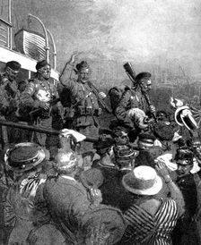 Scottish Highlanders of the British Expeditionary Force at Boulogne, France, First World War, 1914