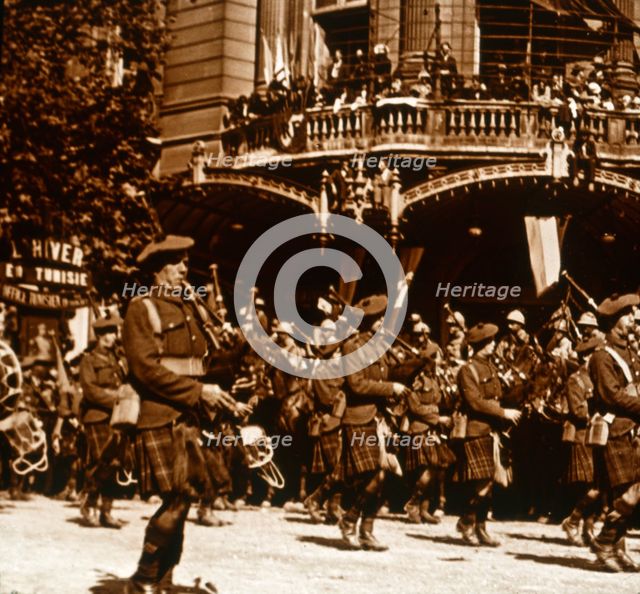 Scottish soldiers, 14 July 1919. Artist: Unknown.