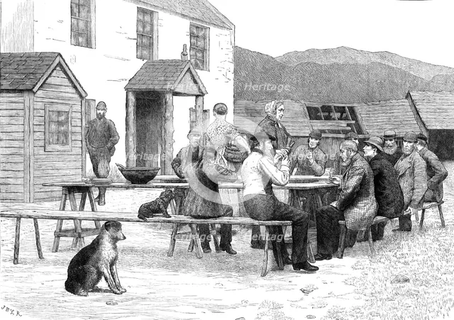 Scottish Volunteers at home: after dinner at a sheep-farm near the Spital of Glenshee, 1881. Creator: Unknown.