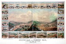 Scotts Bar and French Bar, on the Scotts River, Siskiyou County, California, 1856 (1937).Artist: Britton & Rey