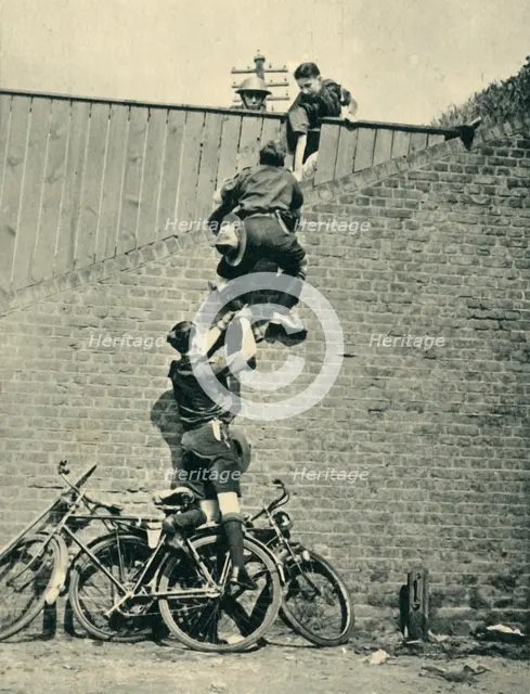 'Scouts Scaling a Wall', 1944. Creator: Unknown.