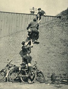Scouts Scaling a Wall 1944. Creator: Unknown