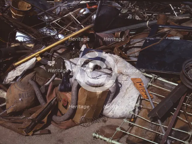 Scrap and salvage depot, Butte, Mont., 1942. Creator: Russell Lee.