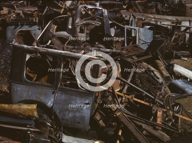 Scrap and salvage depot, Butte, Mont., 1942. Creator: Russell Lee.