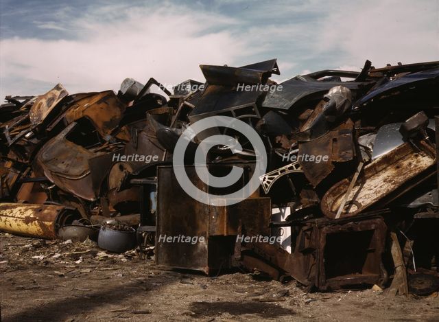 Scrap and salvage depot, Butte, Mont., 1942. Creator: Russell Lee.
