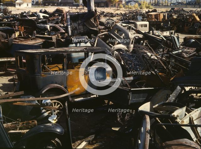 Scrap and salvage depot, Butte, Mont., 1942. Creator: Russell Lee.