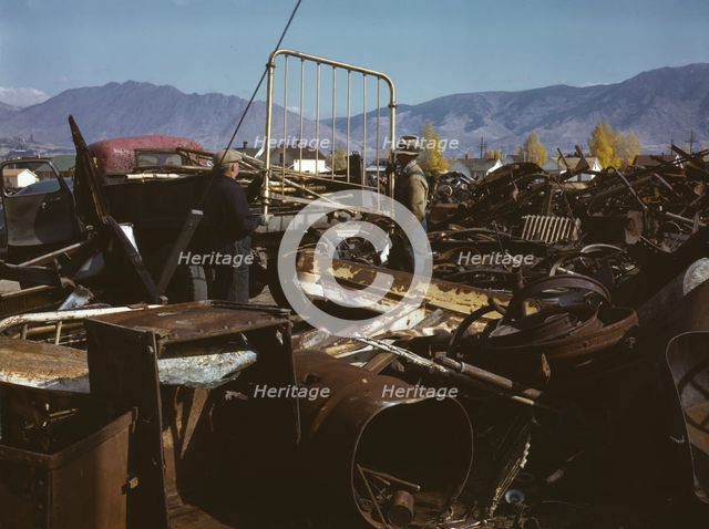 Scrap and salvage depot, Butte, Mont., 1942. Creator: Russell Lee.
