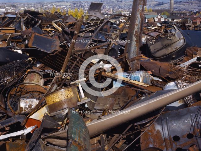 Scrap and salvage depot, Butte, Montana, 1942. Creator: Russell Lee.