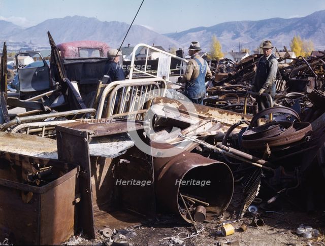 Scrap and salvage depot, Butte, Montana, 1942. Creator: Russell Lee.