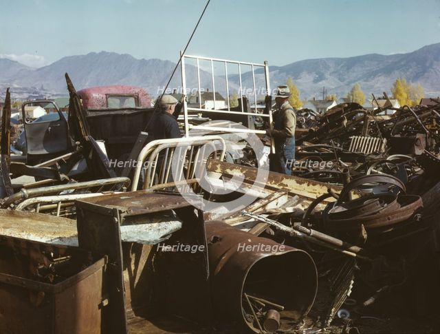 Scrap and salvage depot, Butte, Montana, 1942. Creator: Russell Lee.
