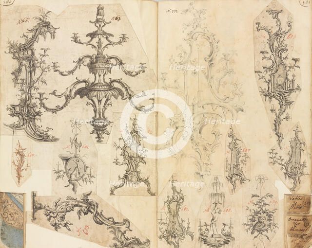 Scrapbook of Working Designs, ca. 1760. Creator: Gideon Saint.