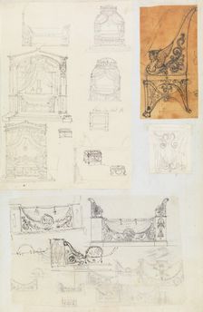 Scrapbook containing Drawings and Several Prints of Architecture, Interiors, Furn..., ca. 1800-1850. Creators: Workshop of Charles Percier, Workshop of Pierre François Léonard Fontaine