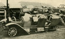 Scrapped! Wrecked Motor-cars captured from the Germans... First World War, 1914, (c1920). Creator: Unknown