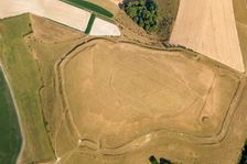 Scratchbury Hill, a univallate Iron Age hillfort earthwork, Norton Bavant, Wiltshire, 2022. Creator: Damian Grady