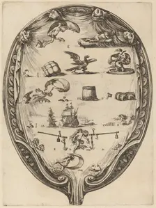Screen Depicting the Italian Rebus of Fortune. Creator: Stefano della Bella