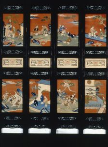 Screen (Four-Fold), China, Qing dynasty (1644-1911), 19th century. Creator: Unknown