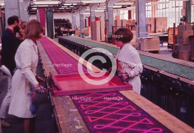 Screen-Printing Wallpaper by Hand at Sandersons, London, c1960s. Artist: Sandersons.
