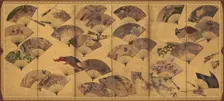 Screen with Scattered Fans, Edo period, early 17th century. Creator: Sôtatsu