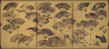 Screen with Scattered Fans, Edo period, early 17th century. Creator: Sôtatsu