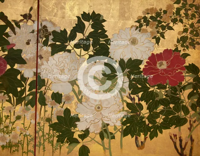 Screen with spring and summer flowers, 1st half of the 18th century. Creator: Watanabe Shiko.