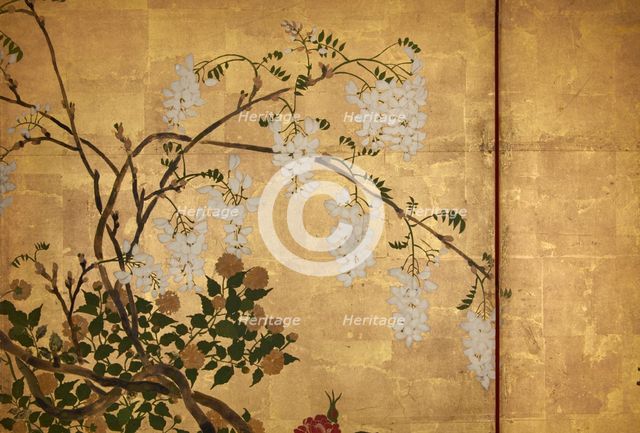 Screen with spring and summer flowers, 1st half of the 18th century. Creator: Watanabe Shiko.