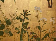 Screen with spring and summer flowers, 1st half of the 18th century. Creator: Watanabe Shiko