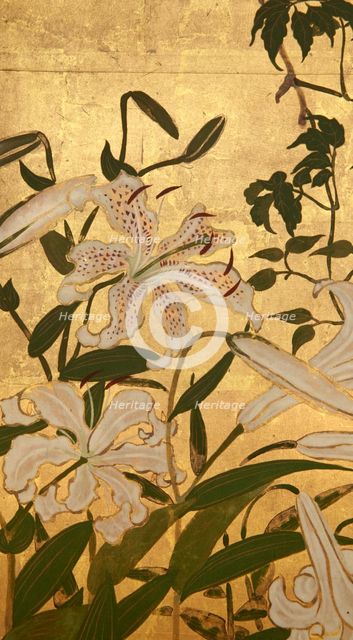 Screen with spring and summer flowers, 1st half of the 18th century. Creator: Watanabe Shiko.