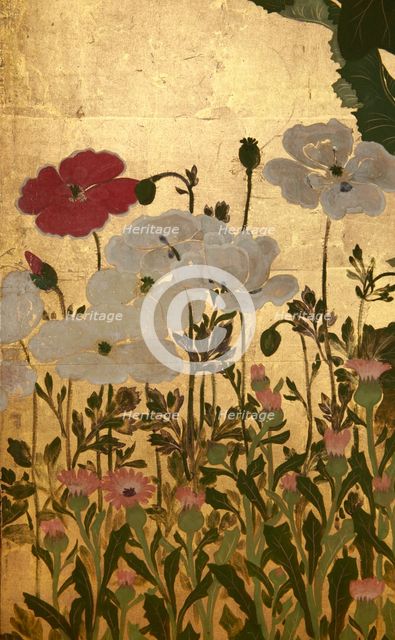 Screen with spring and summer flowers, 1st half of the 18th century. Creator: Watanabe Shiko.