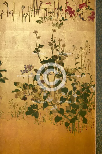 Screen with spring and summer flowers, 1st half of the 18th century. Creator: Watanabe Shiko.