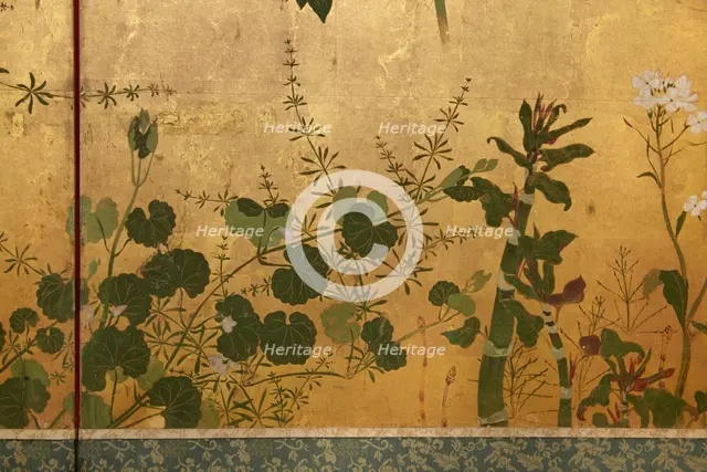 Screen with spring and summer flowers, 1st half of the 18th century. Creator: Watanabe Shiko.