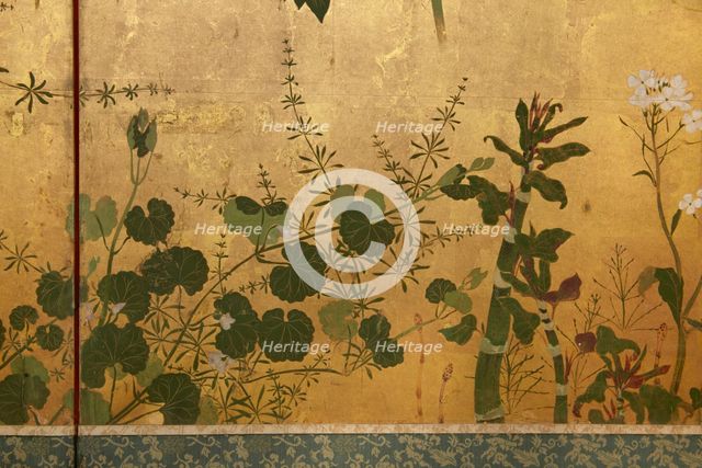 Screen with spring and summer flowers, 1st half of the 18th century. Creator: Watanabe Shiko.