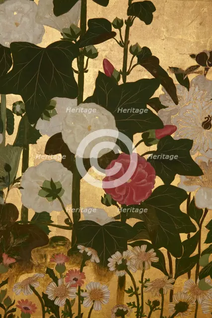 Screen with spring and summer flowers, 1st half of the 18th century. Creator: Watanabe Shiko.