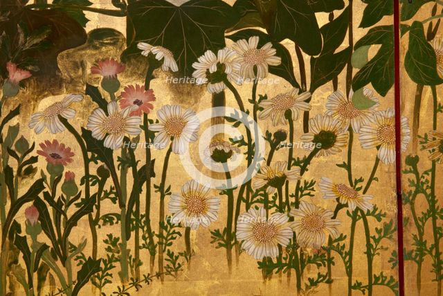 Screen with spring and summer flowers, 1st half of the 18th century. Creator: Watanabe Shiko.