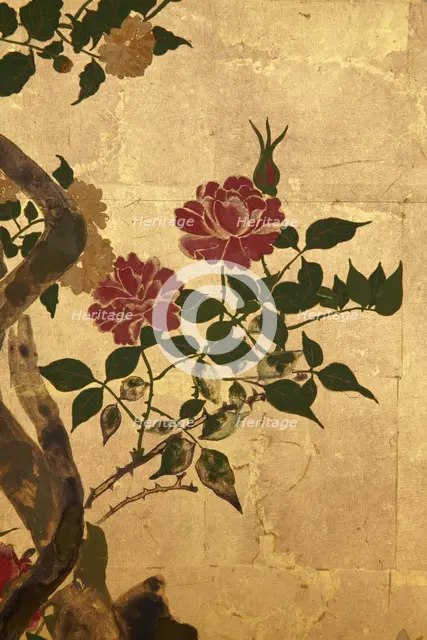 Screen with spring and summer flowers, 1st half of the 18th century. Creator: Watanabe Shiko.