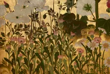 Screen with spring and summer flowers, 1st half of the 18th century. Creator: Watanabe Shiko