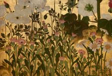 Screen with spring and summer flowers, 1st half of the 18th century. Creator: Watanabe Shiko