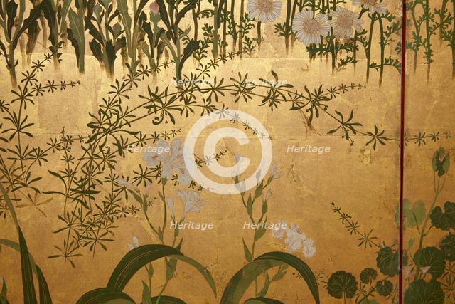 Screen with spring and summer flowers, 1st half of the 18th century. Creator: Watanabe Shiko.