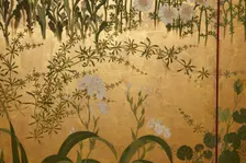 Screen with spring and summer flowers, 1st half of the 18th century. Creator: Watanabe Shiko