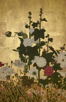 Screen with spring and summer flowers, 1st half of the 18th century. Creator: Watanabe Shiko