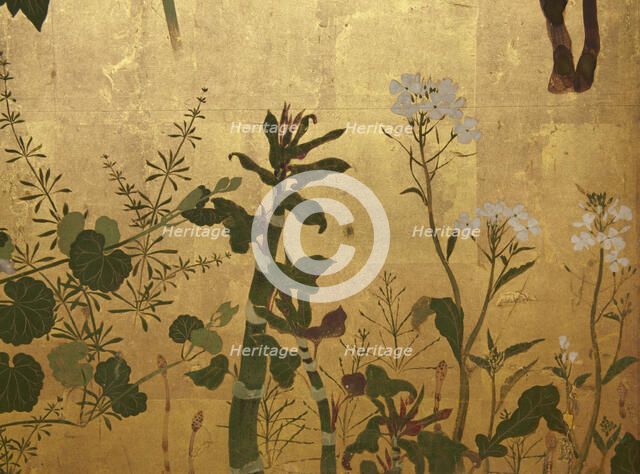 Screen with spring and summer flowers, 1st half of the 18th century. Creator: Watanabe Shiko.