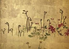 Screen with spring and summer flowers, 1st half of the 18th century. Creator: Watanabe Shiko