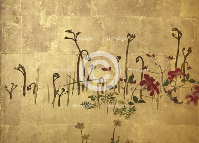 Screen with spring and summer flowers, 1st half of the 18th century. Creator: Watanabe Shiko.