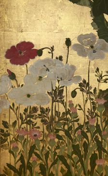 Screen with spring and summer flowers, 1st half of the 18th century. Creator: Watanabe Shiko
